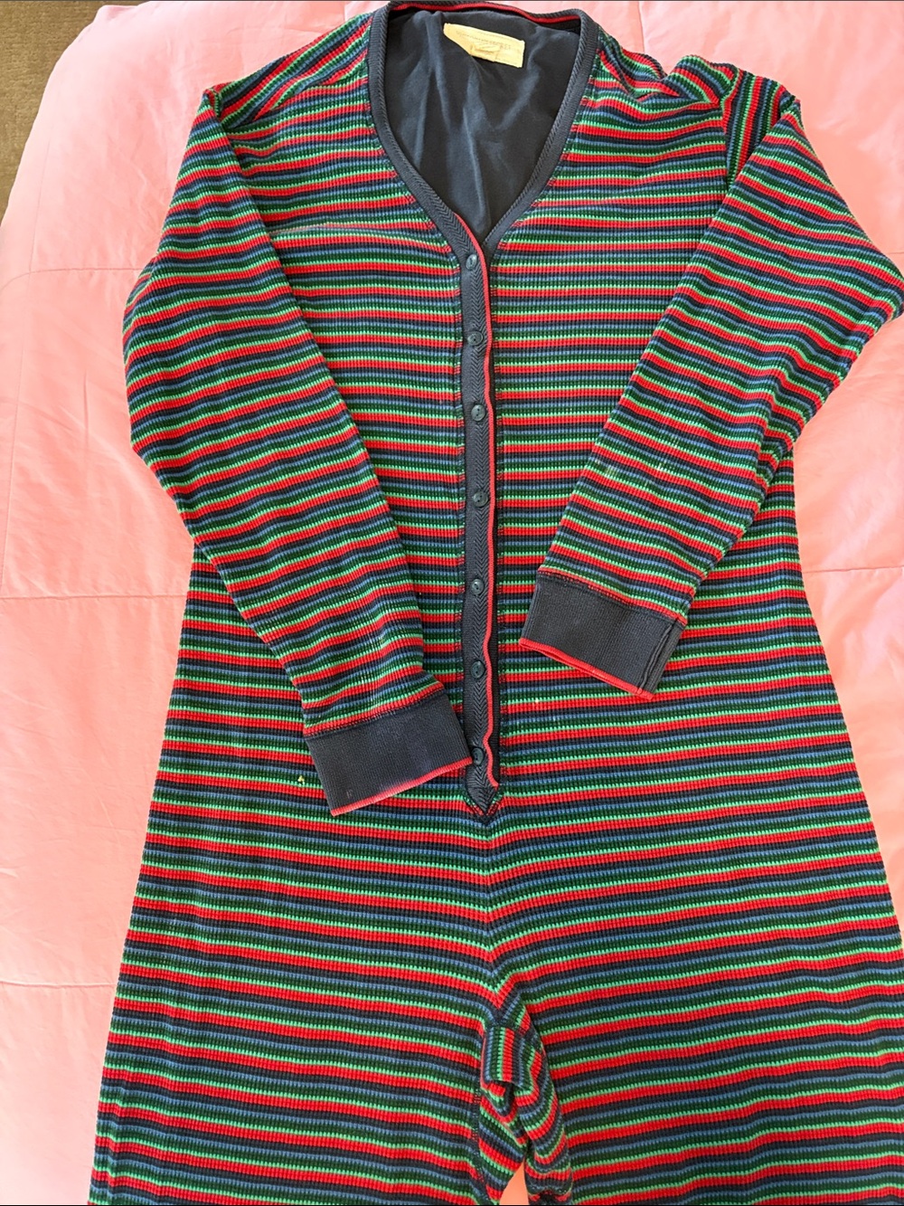 Vintage 1980s/1990s Large Victoria's Secret Thermal "Long Jane" Pajama Onesie L